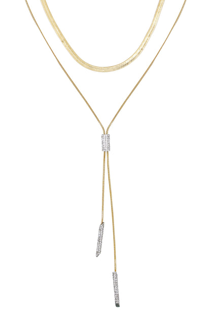 Vince Camuto Layered Goldtone & Crystal Pendant Necklace Two Tone