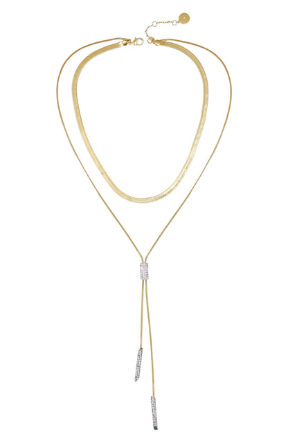 Vince Camuto Layered Goldtone & Crystal Pendant Necklace Two Tone