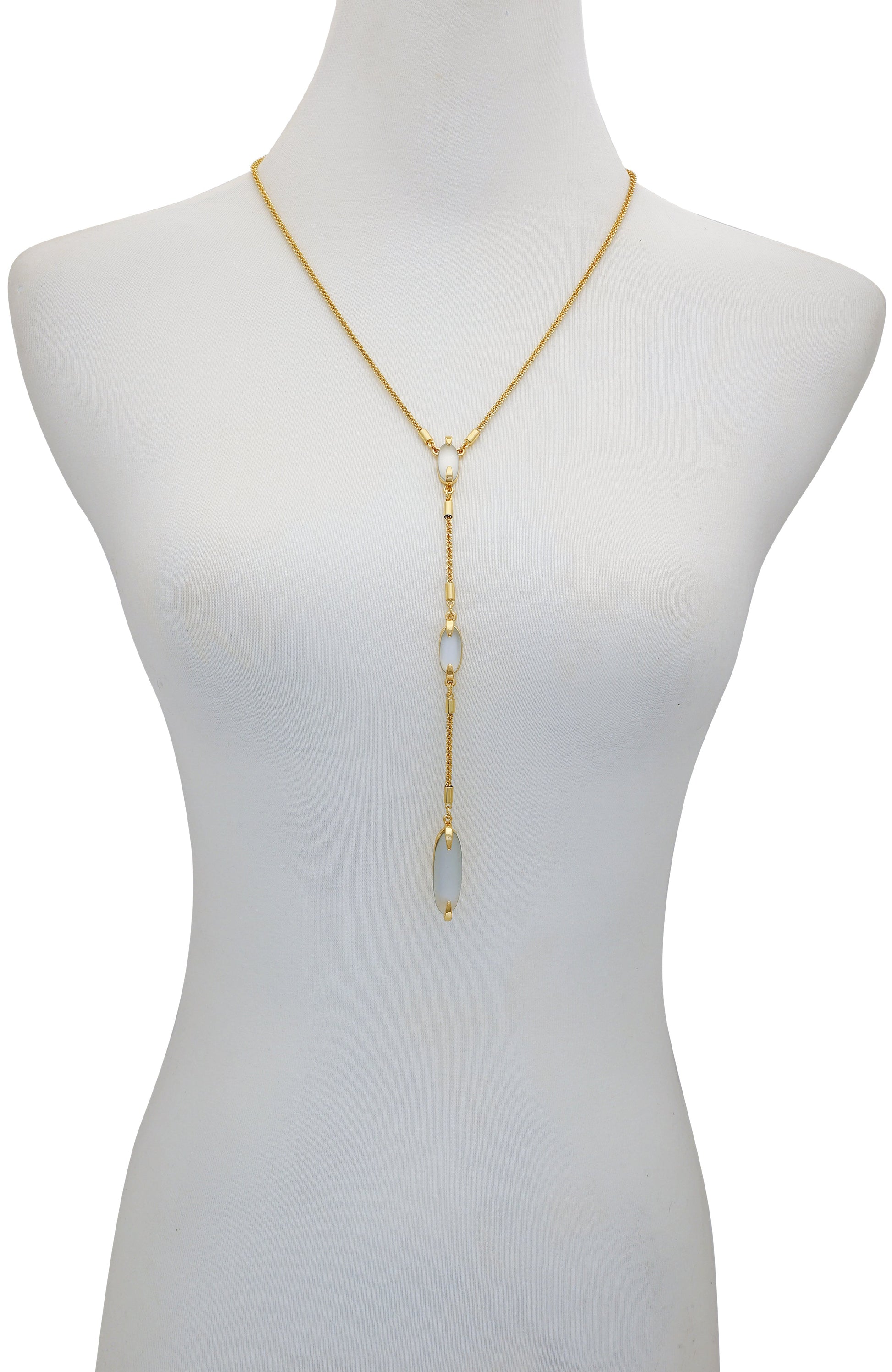 Vince Camuto Long Goldtone & Stone Pendant Necklace Gold Tone