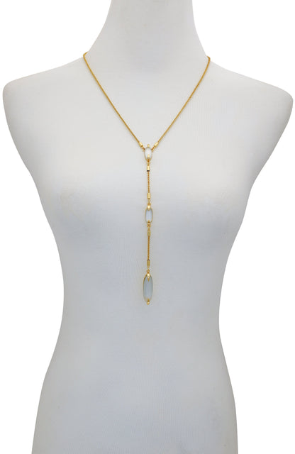 Vince Camuto Long Goldtone & Stone Pendant Necklace Gold Tone
