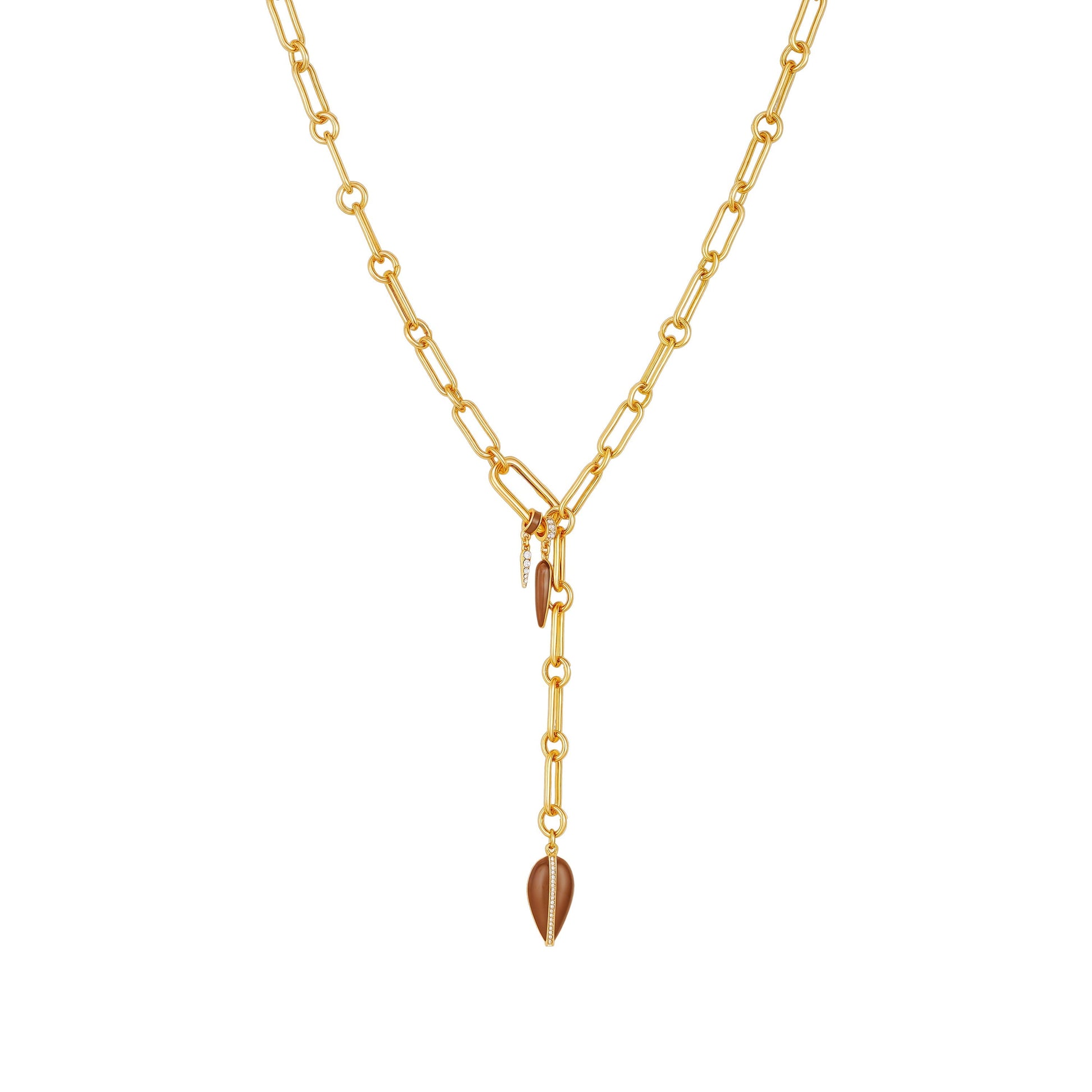 Vince Camuto Goldtone Link Lariat Necklace Gold Tone
