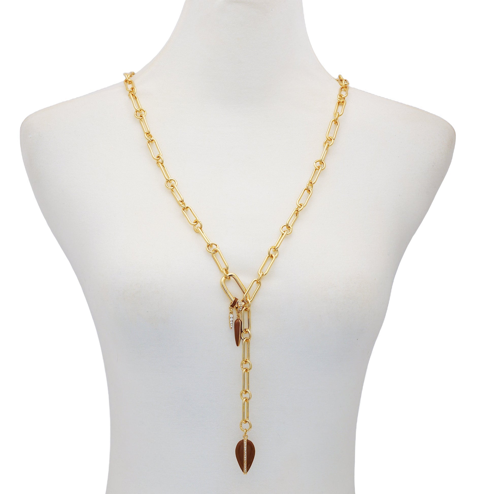 Vince Camuto Goldtone Link Lariat Necklace Gold Tone