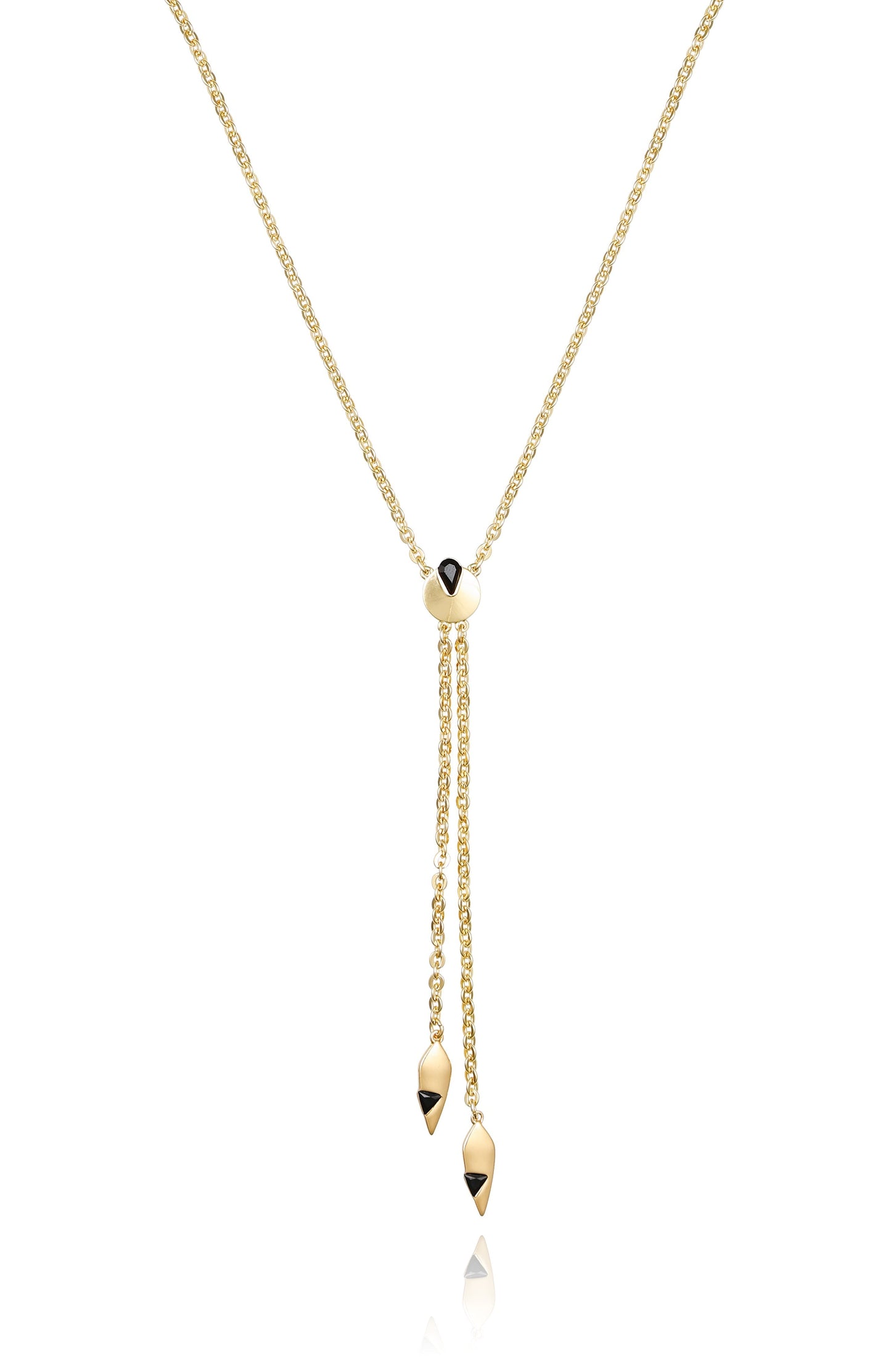Vince Camuto Goldtone & Black Drop Pendant Necklace Gold Tone
