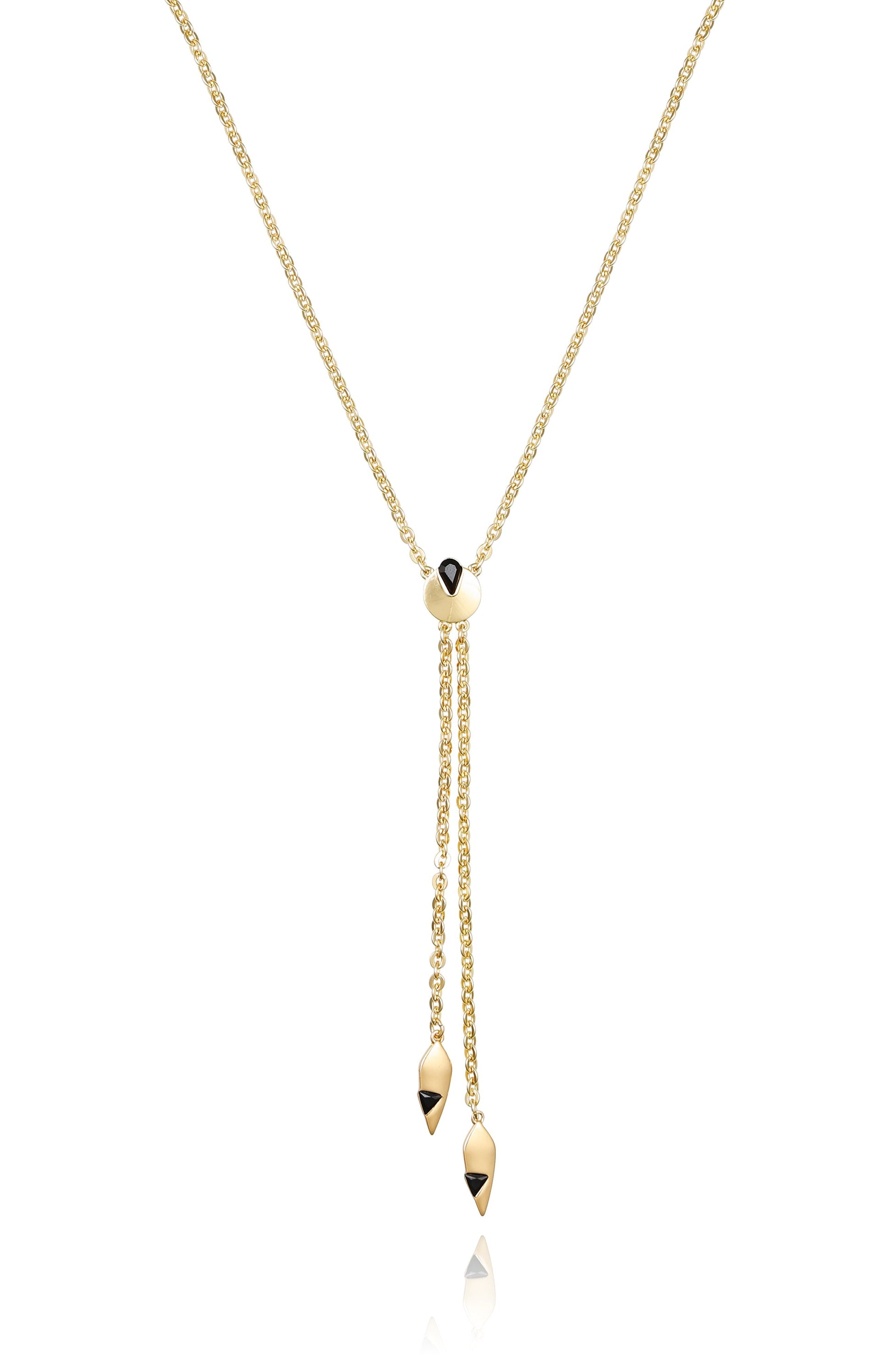 Vince Camuto Goldtone & Black Drop Pendant Necklace Gold Tone