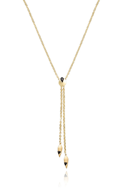 Vince Camuto Goldtone & Black Drop Pendant Necklace Gold Tone
