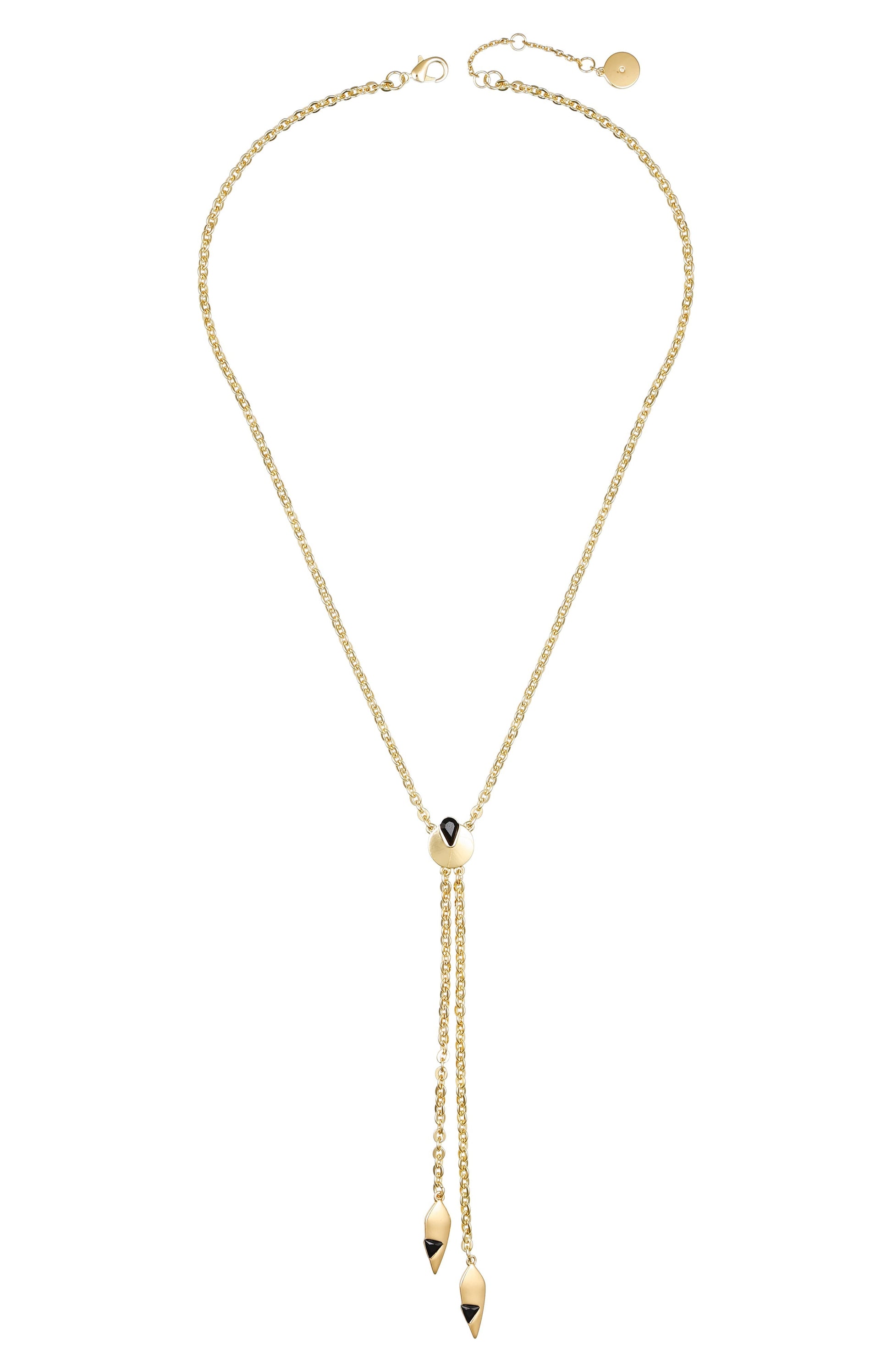 Vince Camuto Goldtone & Black Drop Pendant Necklace Gold Tone