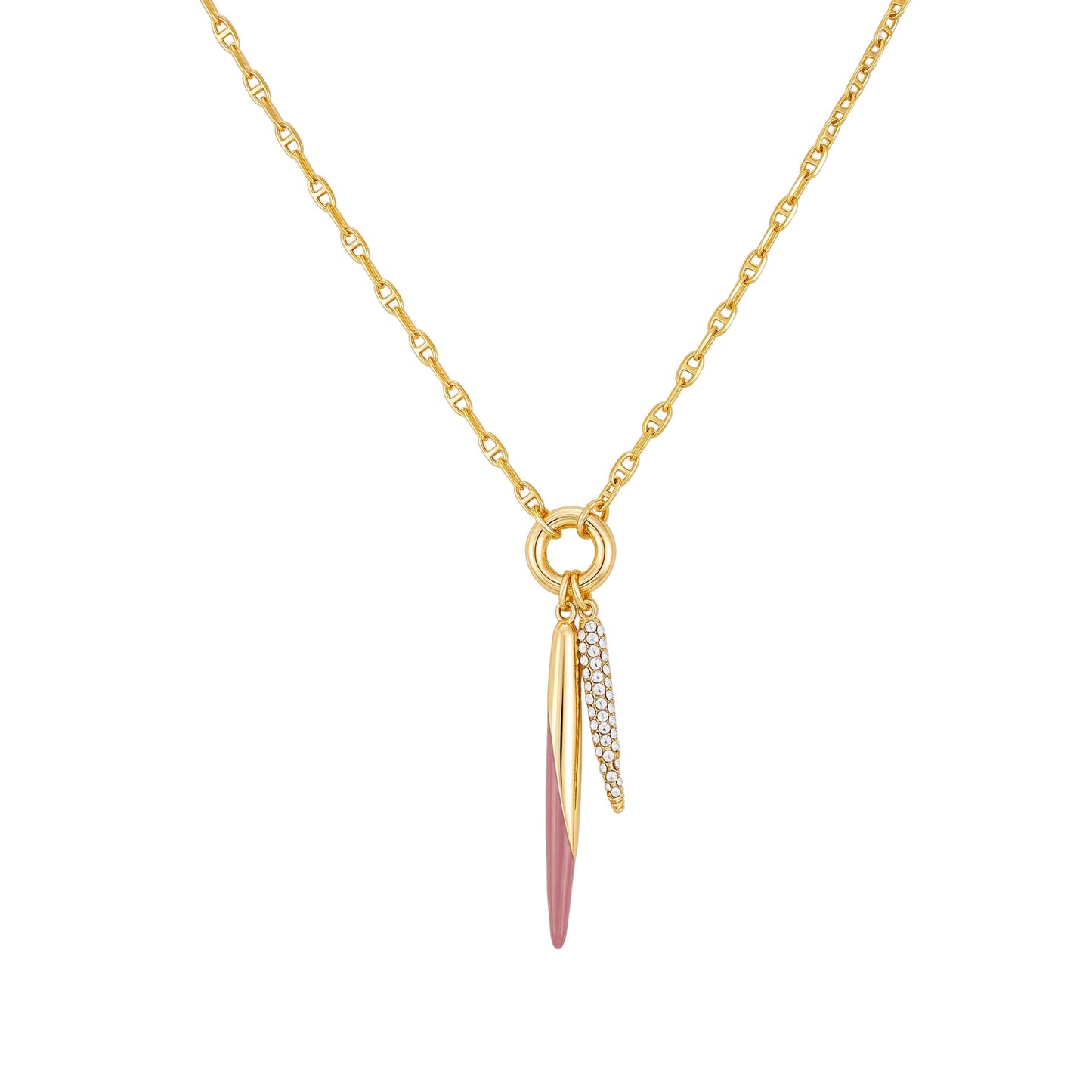 Vince Camuto Double Pendant Necklace Pink\/Stone
