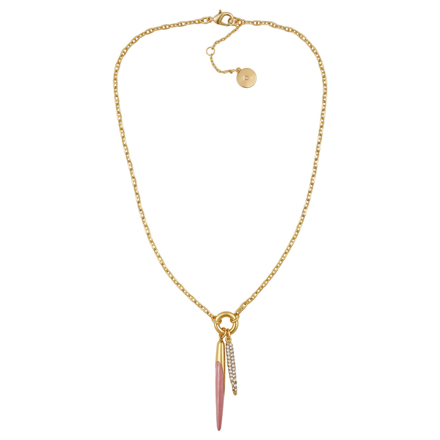 Vince Camuto Double Pendant Necklace Pink\/Stone