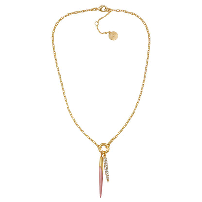Vince Camuto Double Pendant Necklace Pink\/Stone