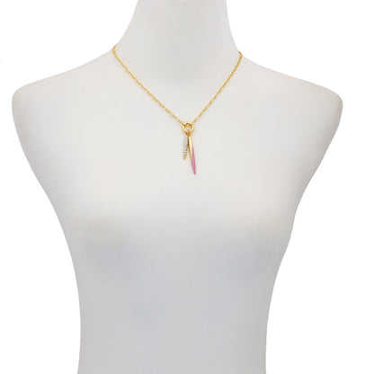 Vince Camuto Double Pendant Necklace Pink\/Stone