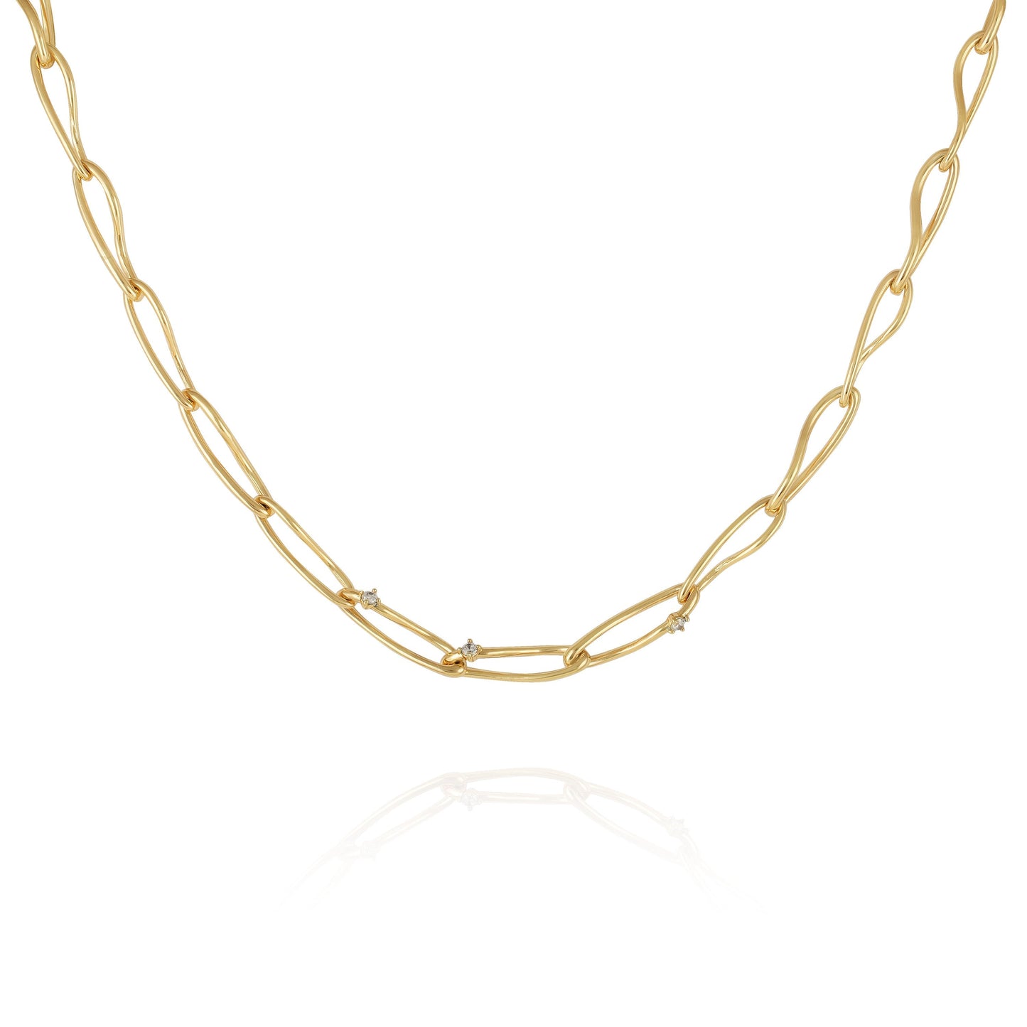 Vince Camuto Goldtone Twisted Link Chain Necklace Gold Tone