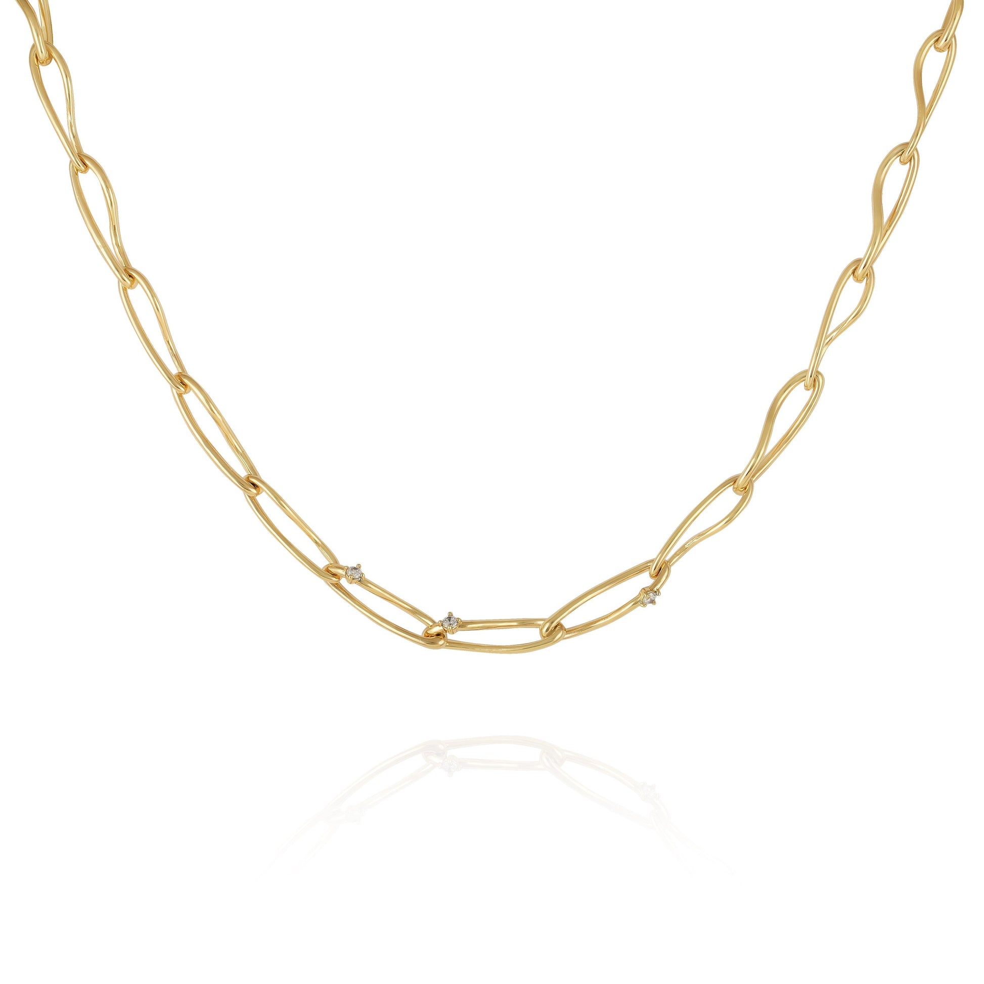 Vince Camuto Goldtone Twisted Link Chain Necklace Gold Tone