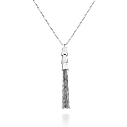 Vince Camuto Silvertone Tassel Pendant Necklace Silver Tone