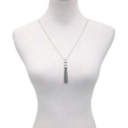 Vince Camuto Silvertone Tassel Pendant Necklace Silver Tone