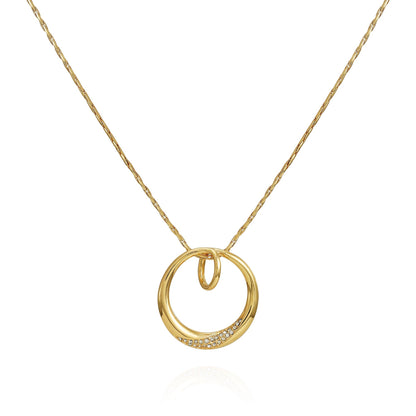 Vince Camuto Goldtone Crystal Stone Circle Pendant Necklace Gold Tone