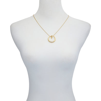 Vince Camuto Goldtone Crystal Stone Circle Pendant Necklace Gold Tone