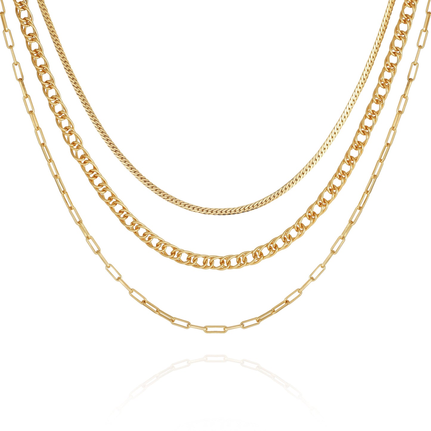 Vince Camuto Multi Layered Chain Necklace Gold Tone