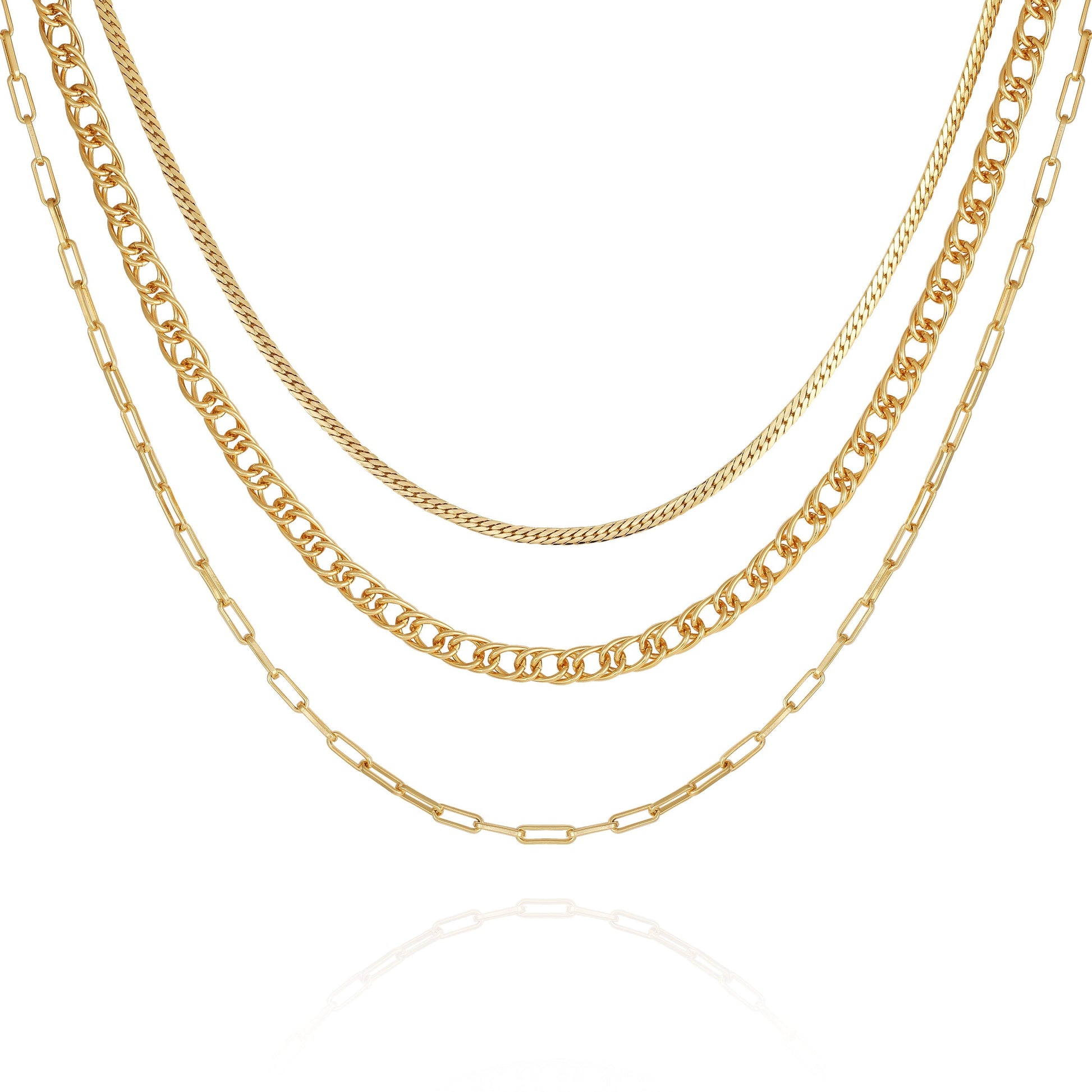 Vince Camuto Multi Layered Chain Necklace Gold Tone
