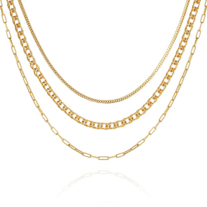 Vince Camuto Multi Layered Chain Necklace Gold Tone