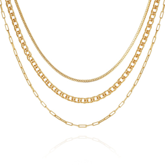 Vince Camuto Multi Layered Chain Necklace Gold Tone