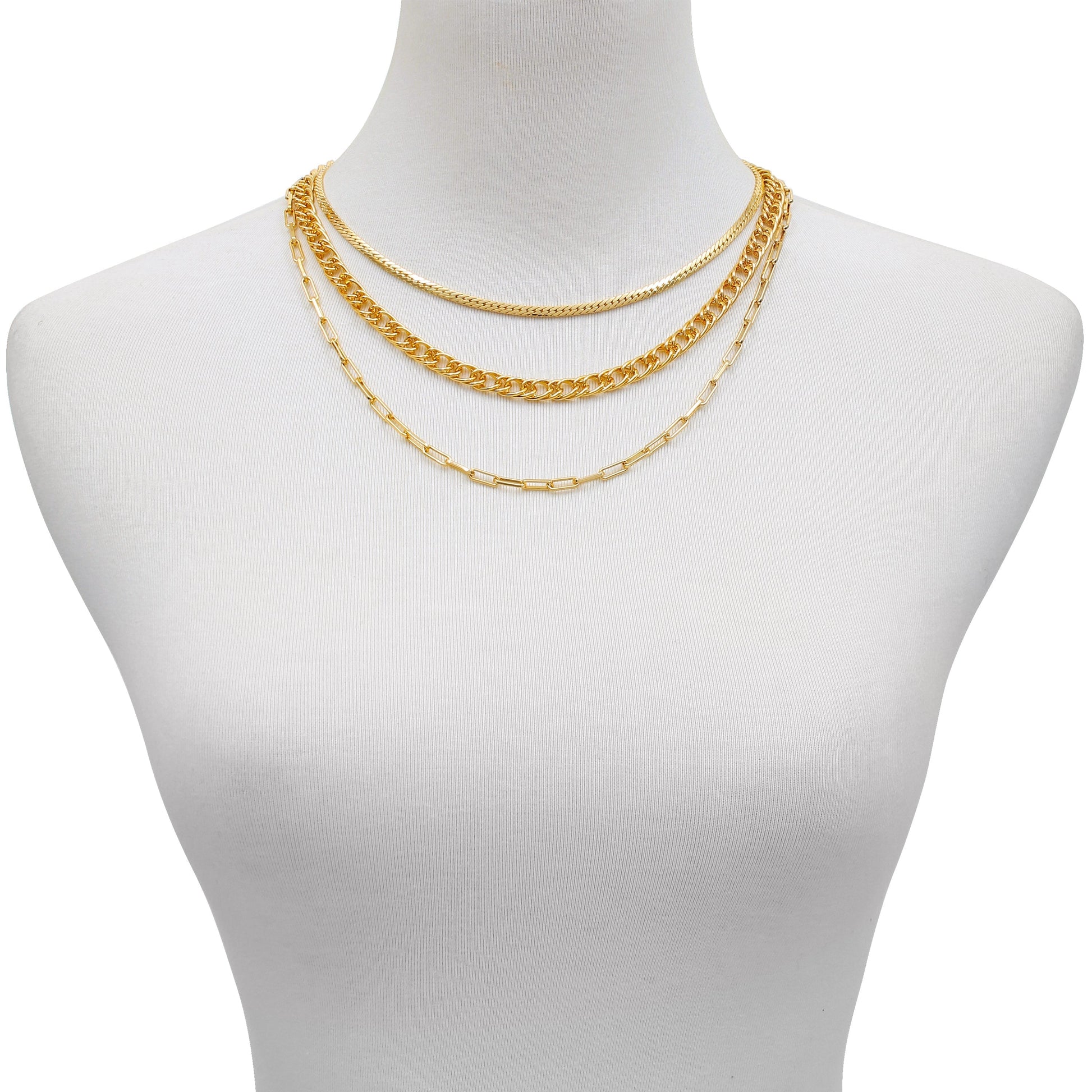 Vince Camuto Multi Layered Chain Necklace Gold Tone