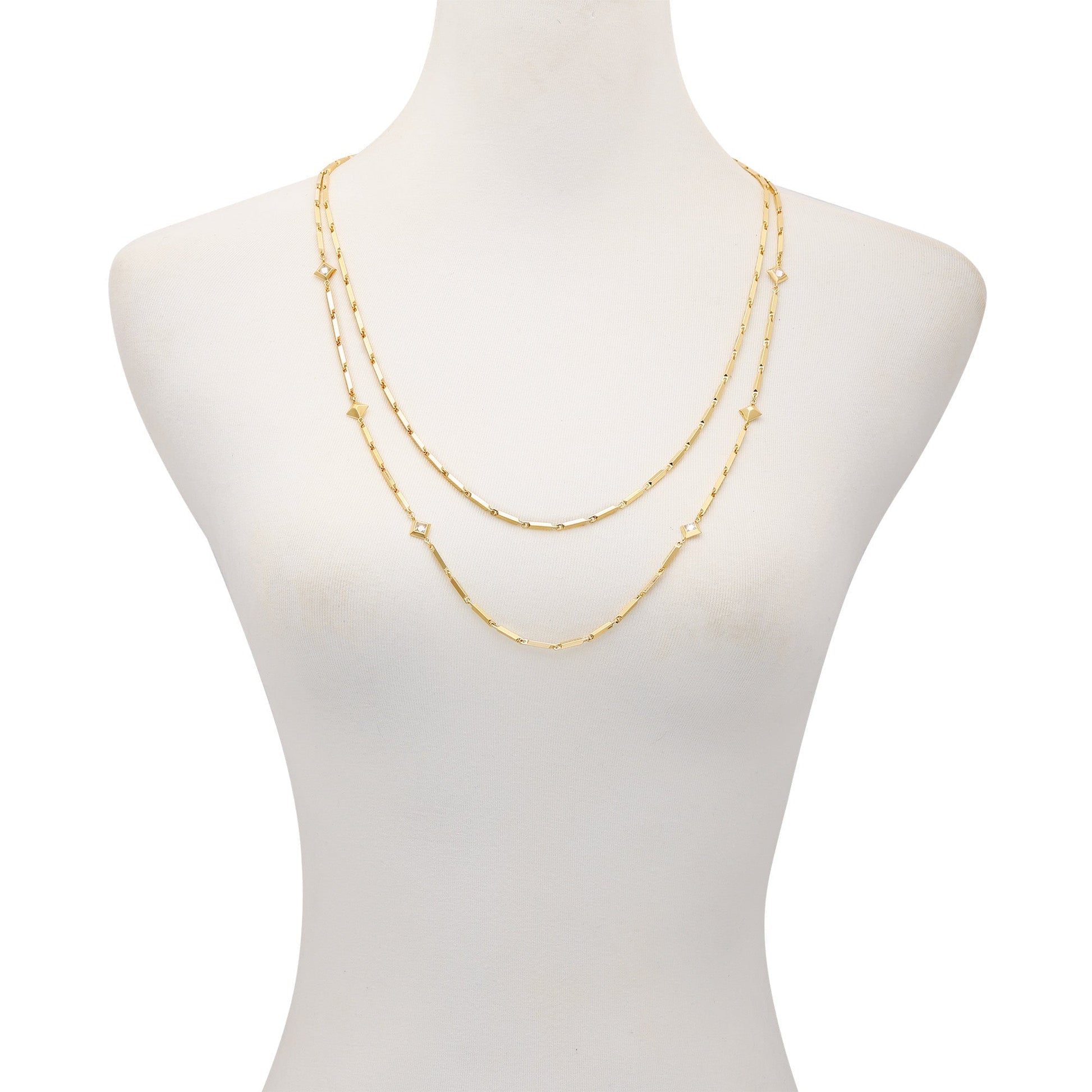 Vince Camuto Goldtone Long Layered Necklace Gold Tone