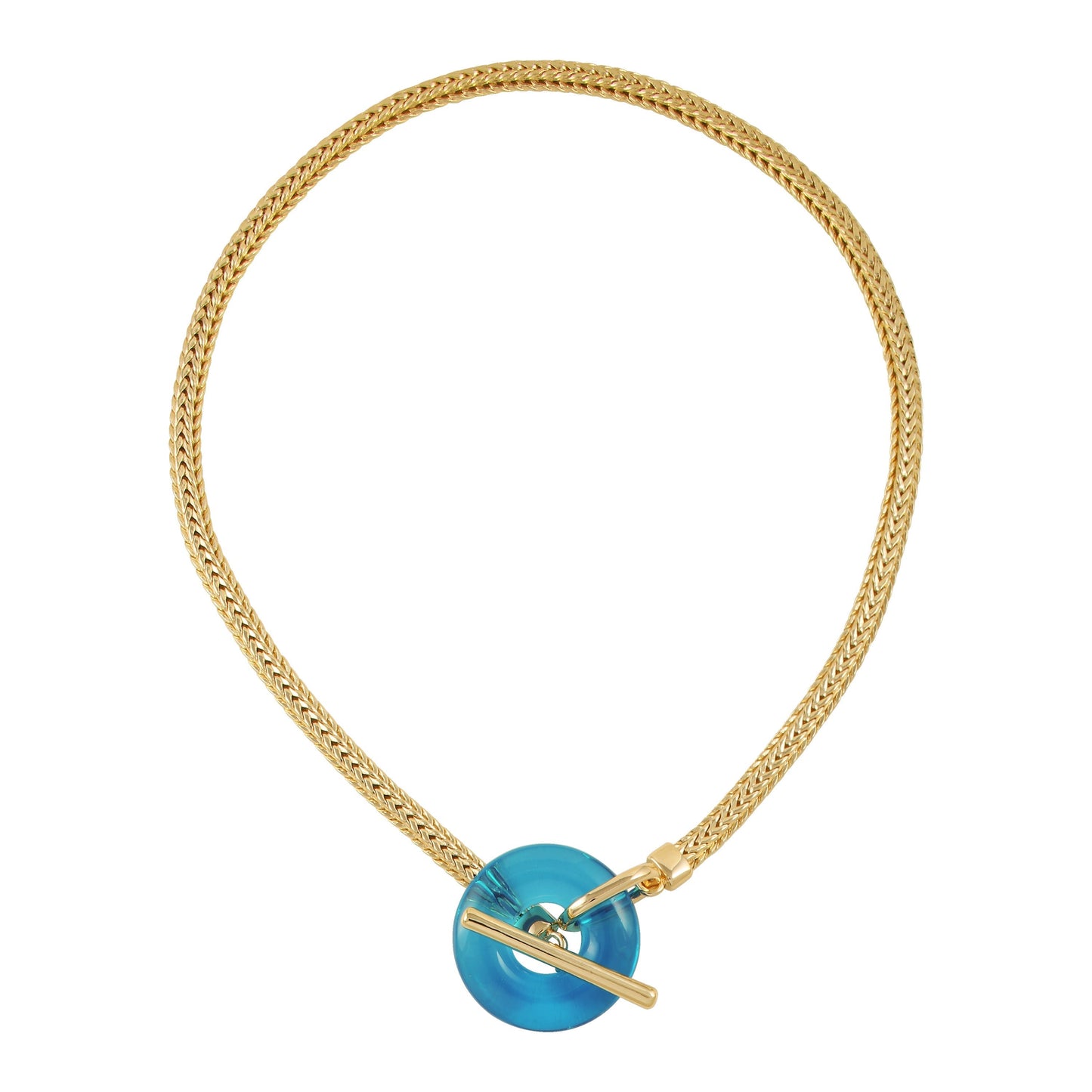Vince Camuto Goldtone Blue Candy Stone Snake Chain Necklace Gold Tone