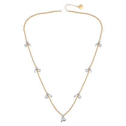 Vince Camuto Two Tone Gilded Leaf Long Necklace Two Tone