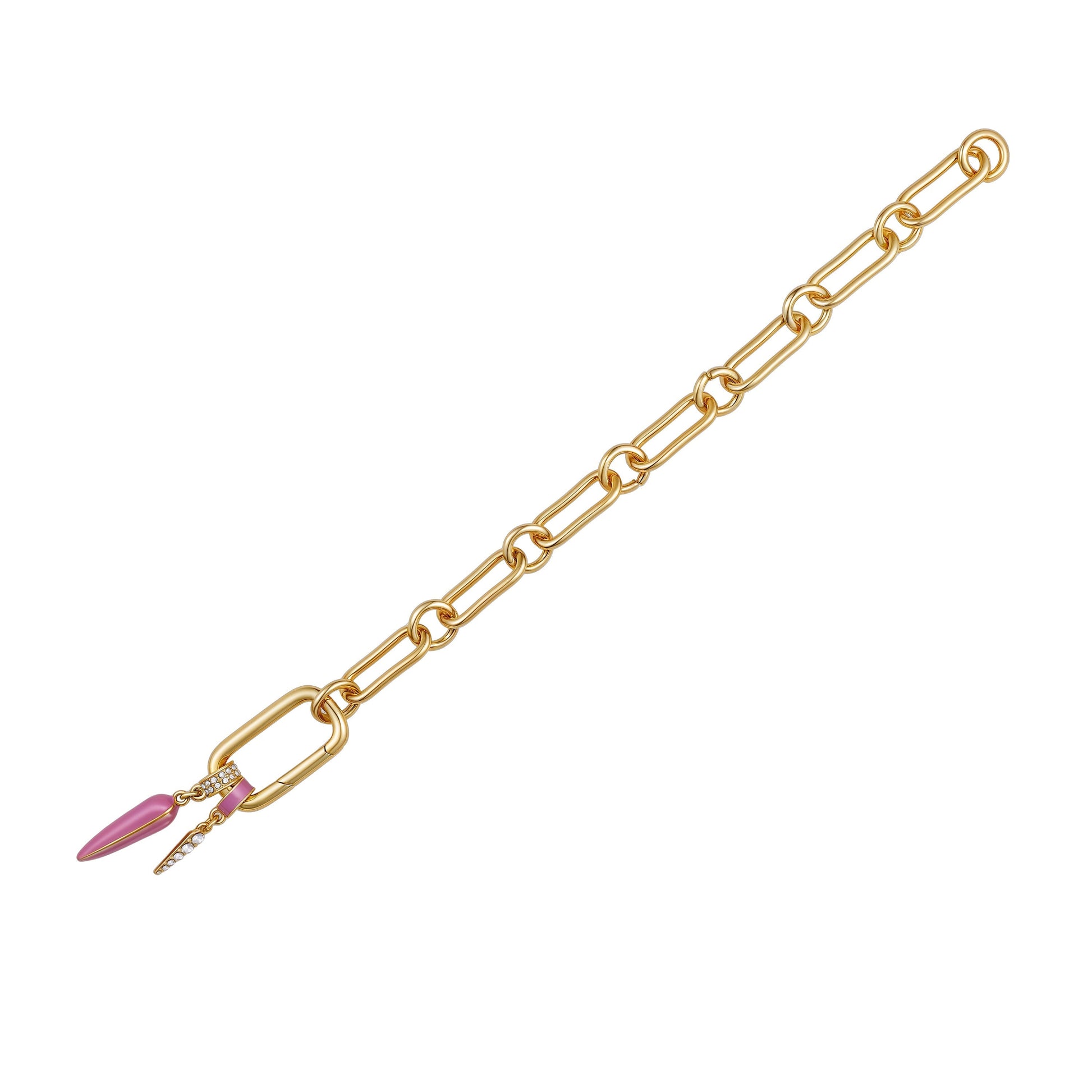 Vince Camuto Pink And Pave Stone Bracelet Gold Tone