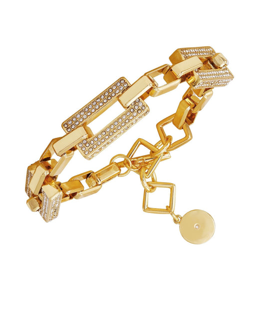 Vince Camuto Goldtone Pave Link Toggle Bracelet Gold Tone