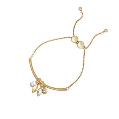 Vince Camuto Goldtone Gilded Leaf Charm Slider Bracelet Gold Tone