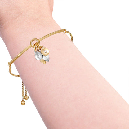 Vince Camuto Goldtone Gilded Leaf Charm Slider Bracelet Gold Tone