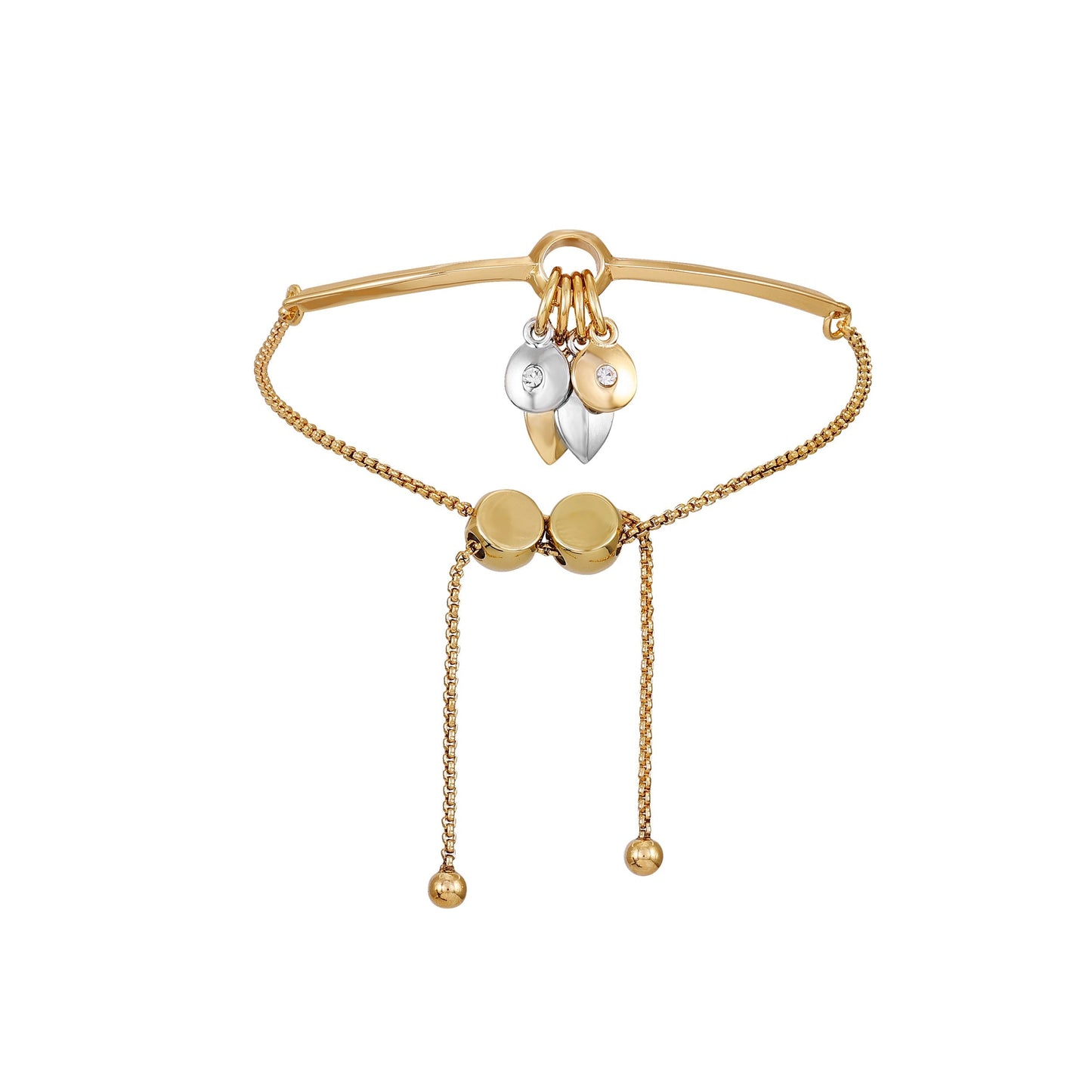 Vince Camuto Goldtone Gilded Leaf Charm Slider Bracelet Gold Tone