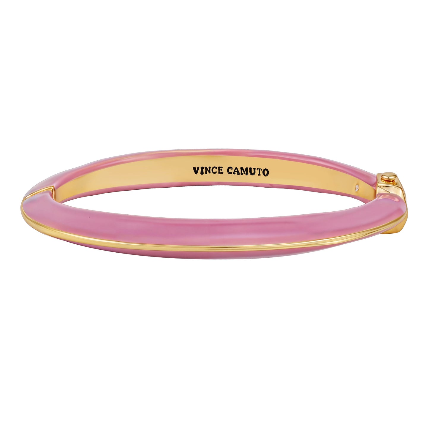 Vince Camuto Hinged Cuff Bracelet Pink Gold Tone