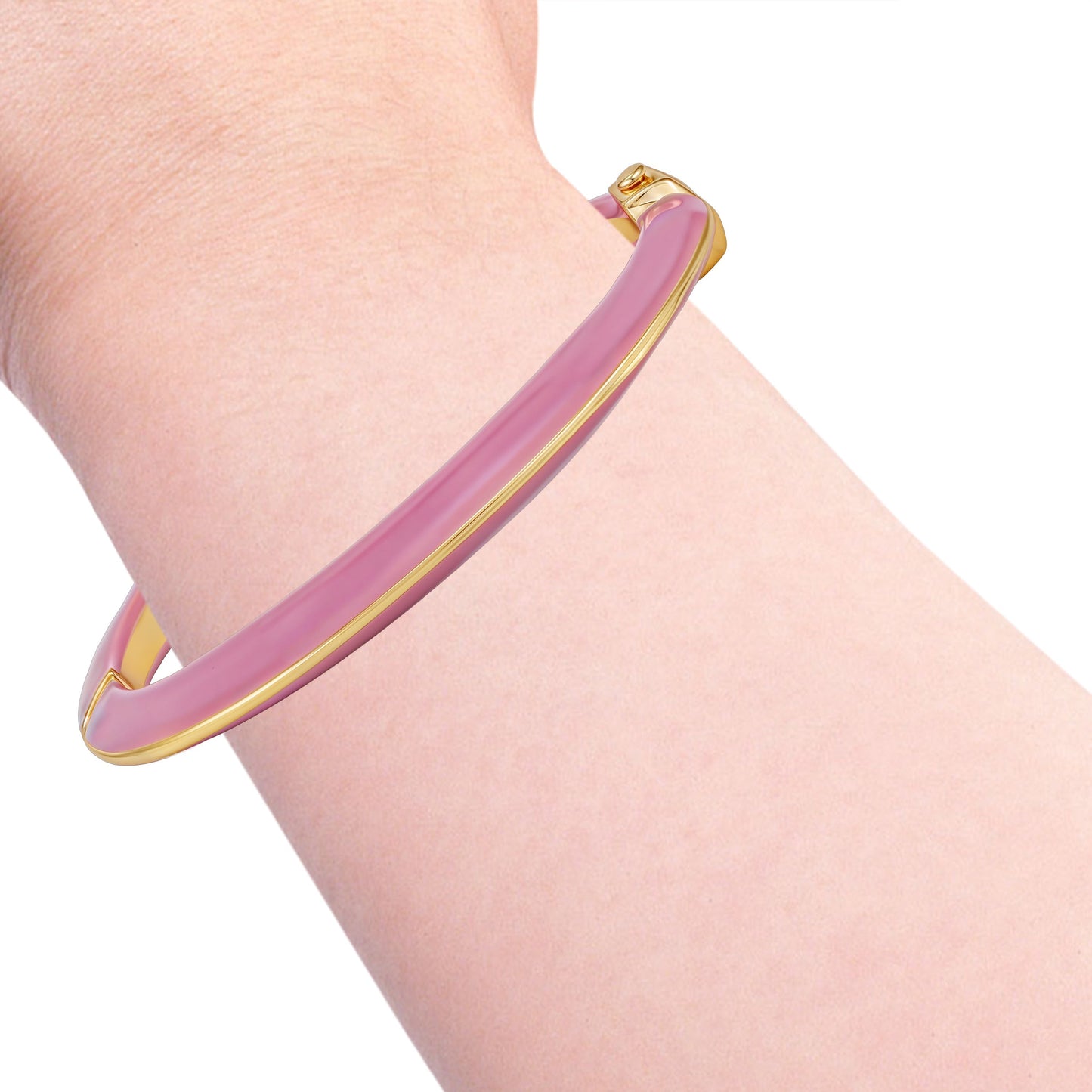 Vince Camuto Hinged Cuff Bracelet Pink Gold Tone