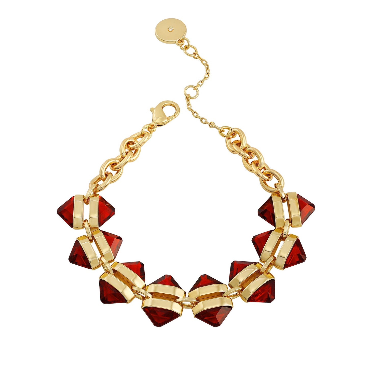 Vince Camuto Goldtone Red Stone Cable Chain Bracelet Gold Tone
