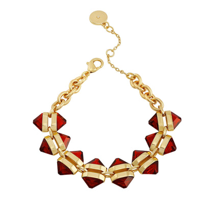 Vince Camuto Goldtone Red Stone Cable Chain Bracelet Gold Tone