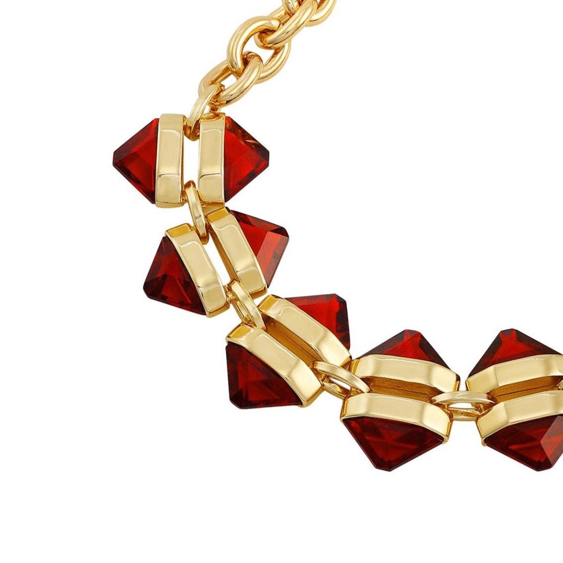 Vince Camuto Goldtone Red Stone Cable Chain Bracelet Gold Tone