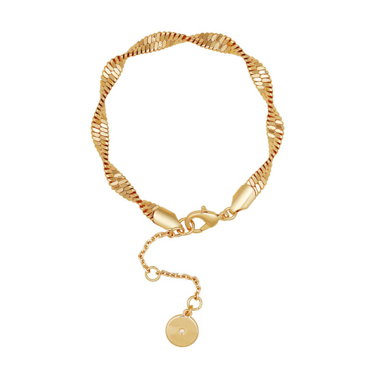 Vince Camuto Goldtone Twisted Herringbone Chain Bracelet Gold Tone