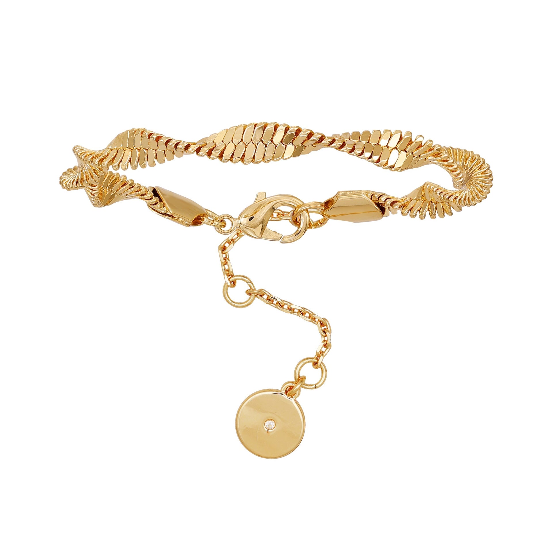 Vince Camuto Goldtone Twisted Herringbone Chain Bracelet Gold Tone