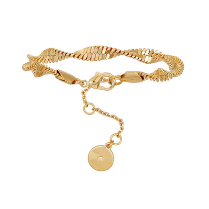 Vince Camuto Goldtone Twisted Herringbone Chain Bracelet Gold Tone