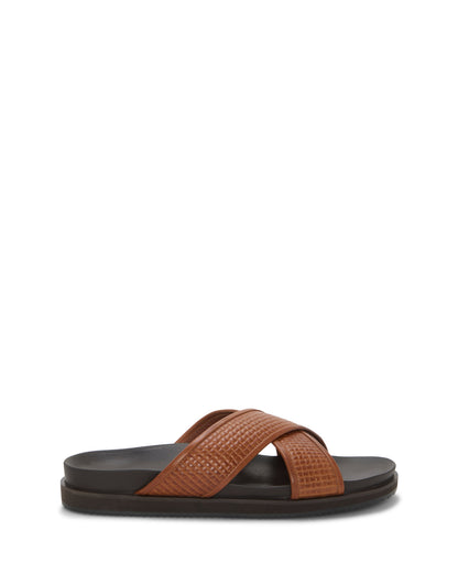 Vince Camuto Men's Dabor Cross-Band Sandal Saddle Brown Leather
