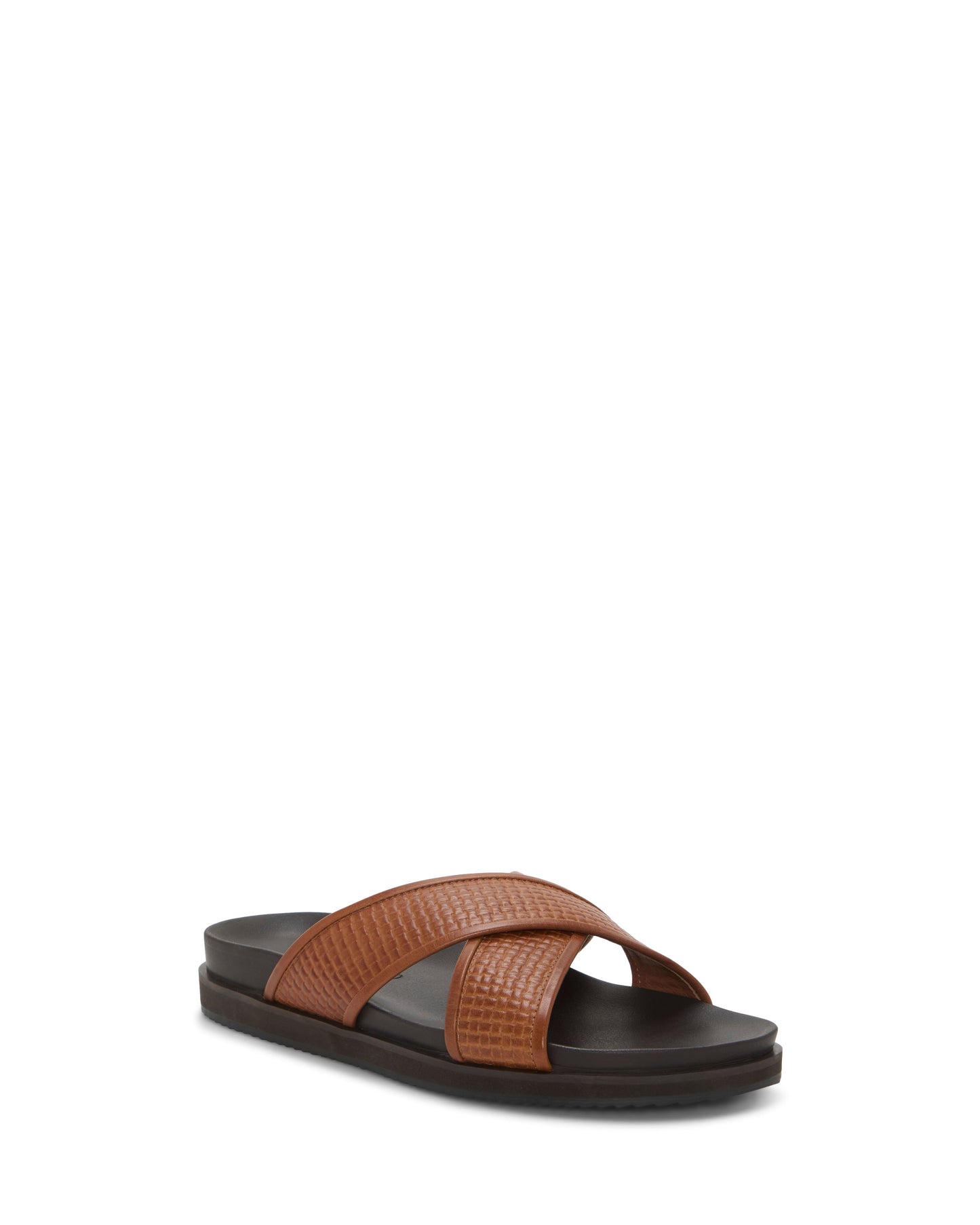 Vince Camuto Men's Dabor Cross-Band Sandal Saddle Brown Leather