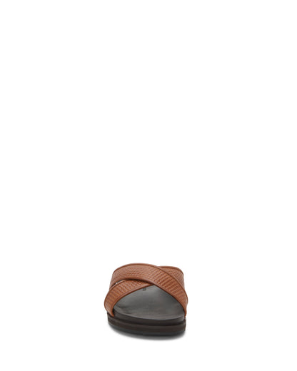 Vince Camuto Men's Dabor Cross-Band Sandal Saddle Brown Leather