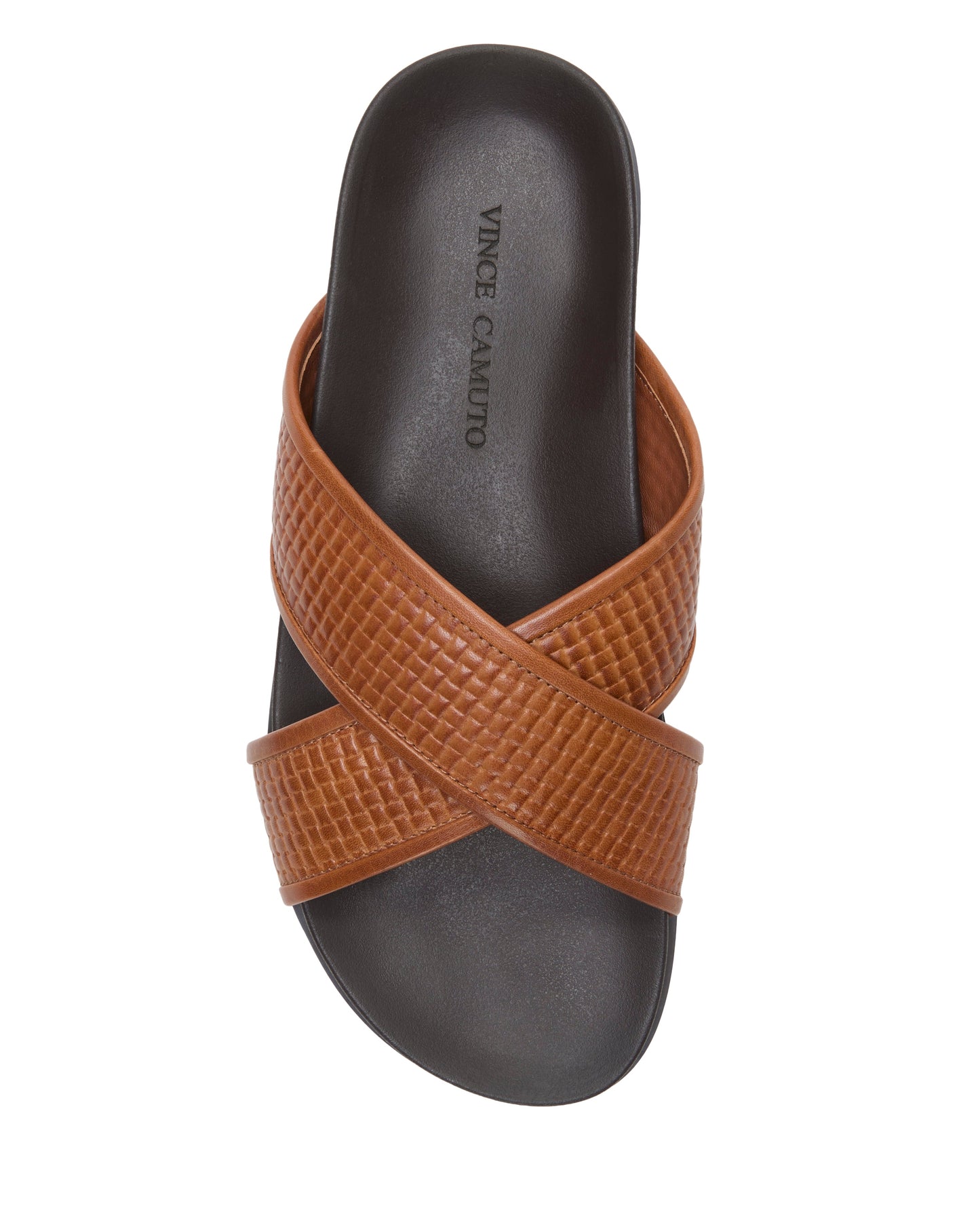 Vince Camuto Men's Dabor Cross-Band Sandal Saddle Brown Leather