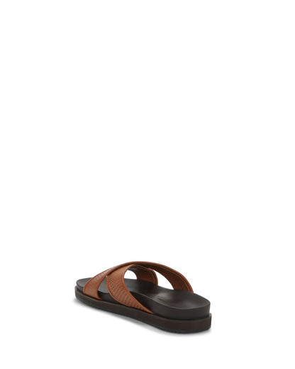 Vince Camuto Men's Dabor Cross-Band Sandal Saddle Brown Leather