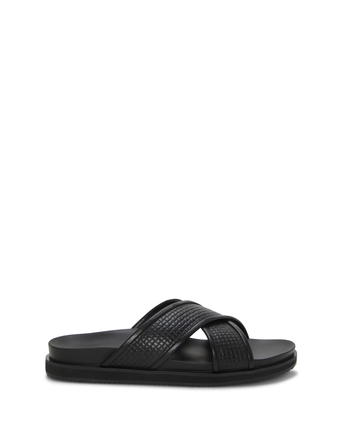 Vince Camuto Men's Dabor Cross-Band Sandal Black\/Black Leather