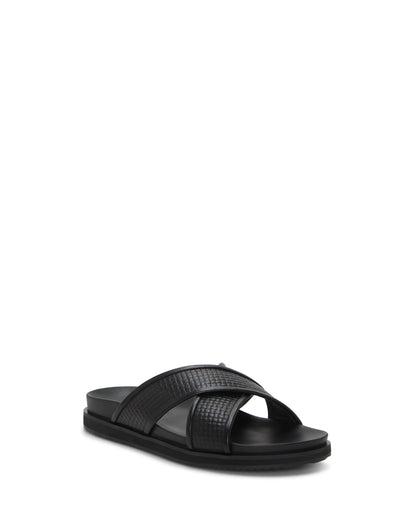 Vince Camuto Men's Dabor Cross-Band Sandal Black\/Black Leather