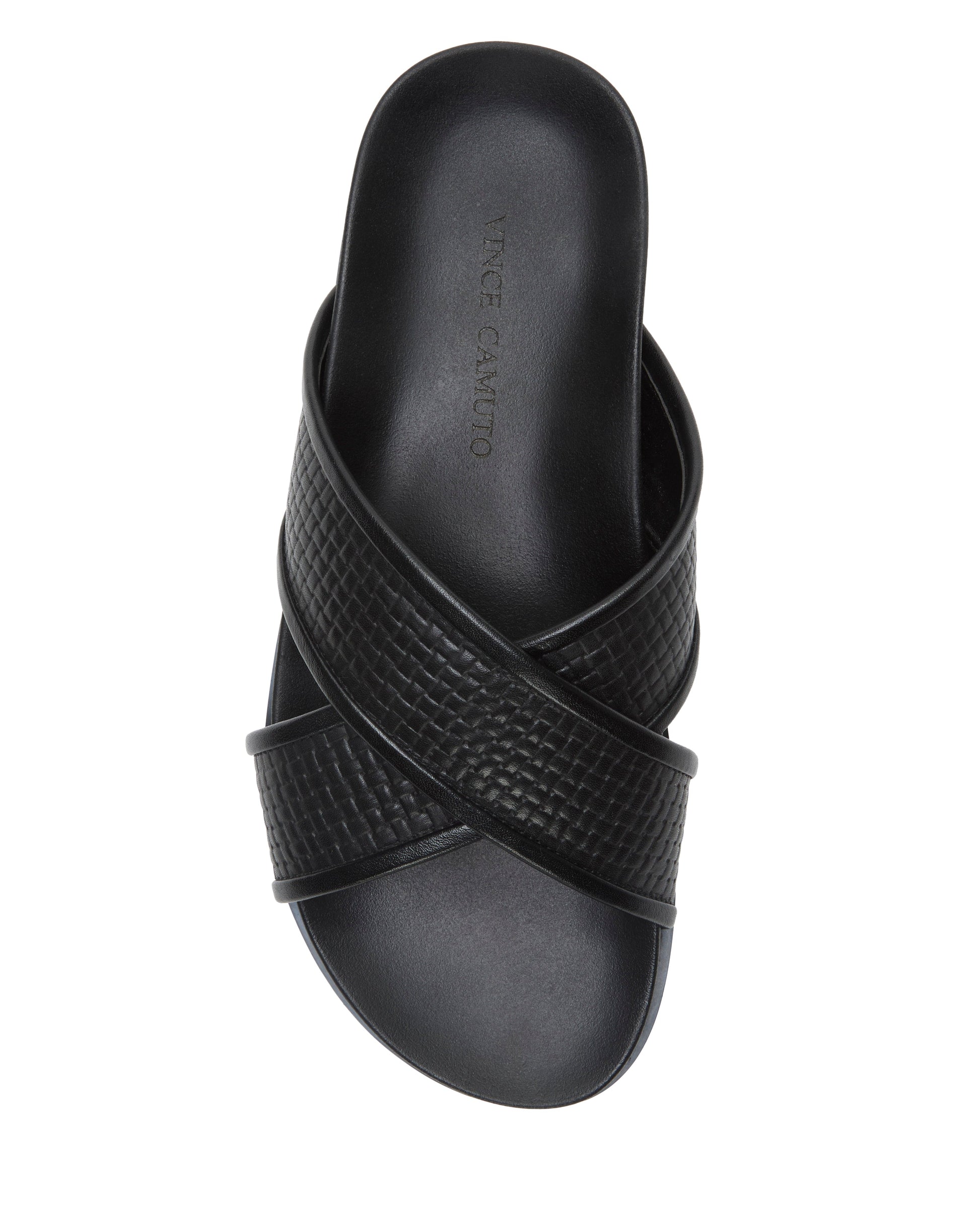 Vince Camuto Men's Dabor Cross-Band Sandal Black\/Black Leather