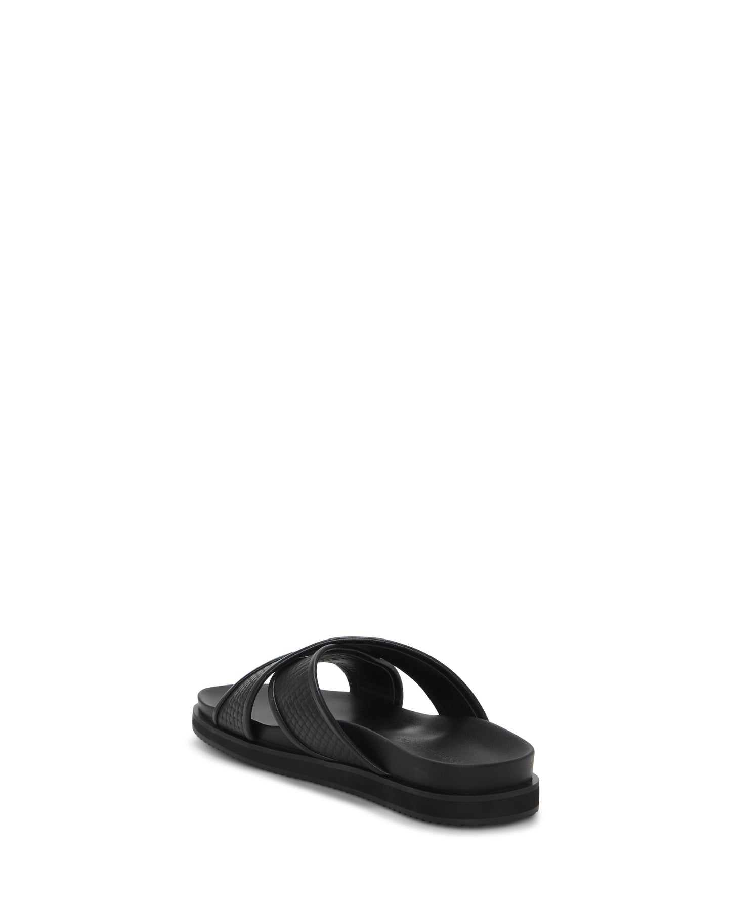 Vince Camuto Men's Dabor Cross-Band Sandal Black\/Black Leather